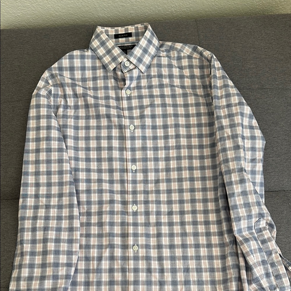 Banana Republic Blue and White slim fit Button Down Shirt